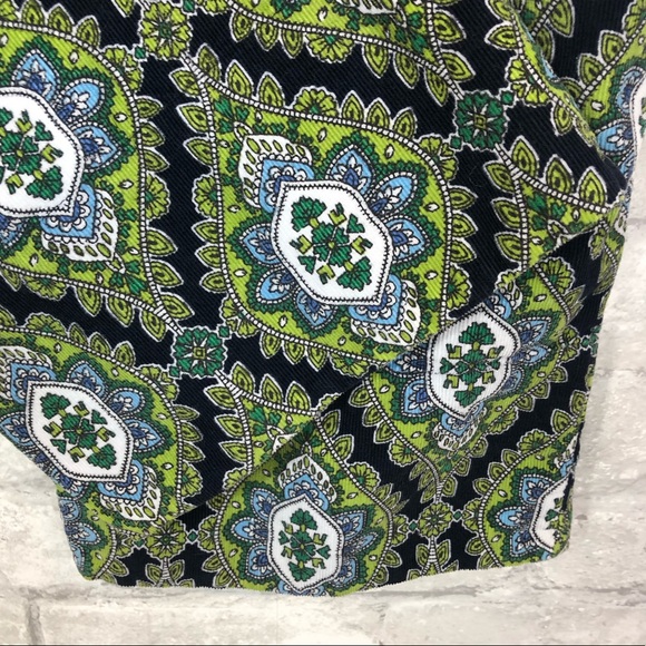 Vera Bradley Pajama Pants Small Cotton Corduroy Print green black white blue - Picture 10 of 11